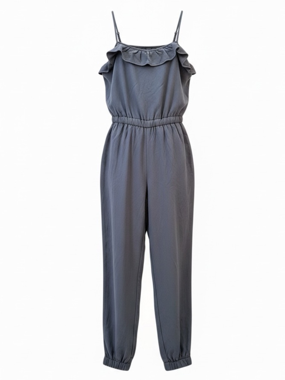 ABERCROMBIE & FITCH gray lightweight spaghetti strap jogger jumpsuit size Large